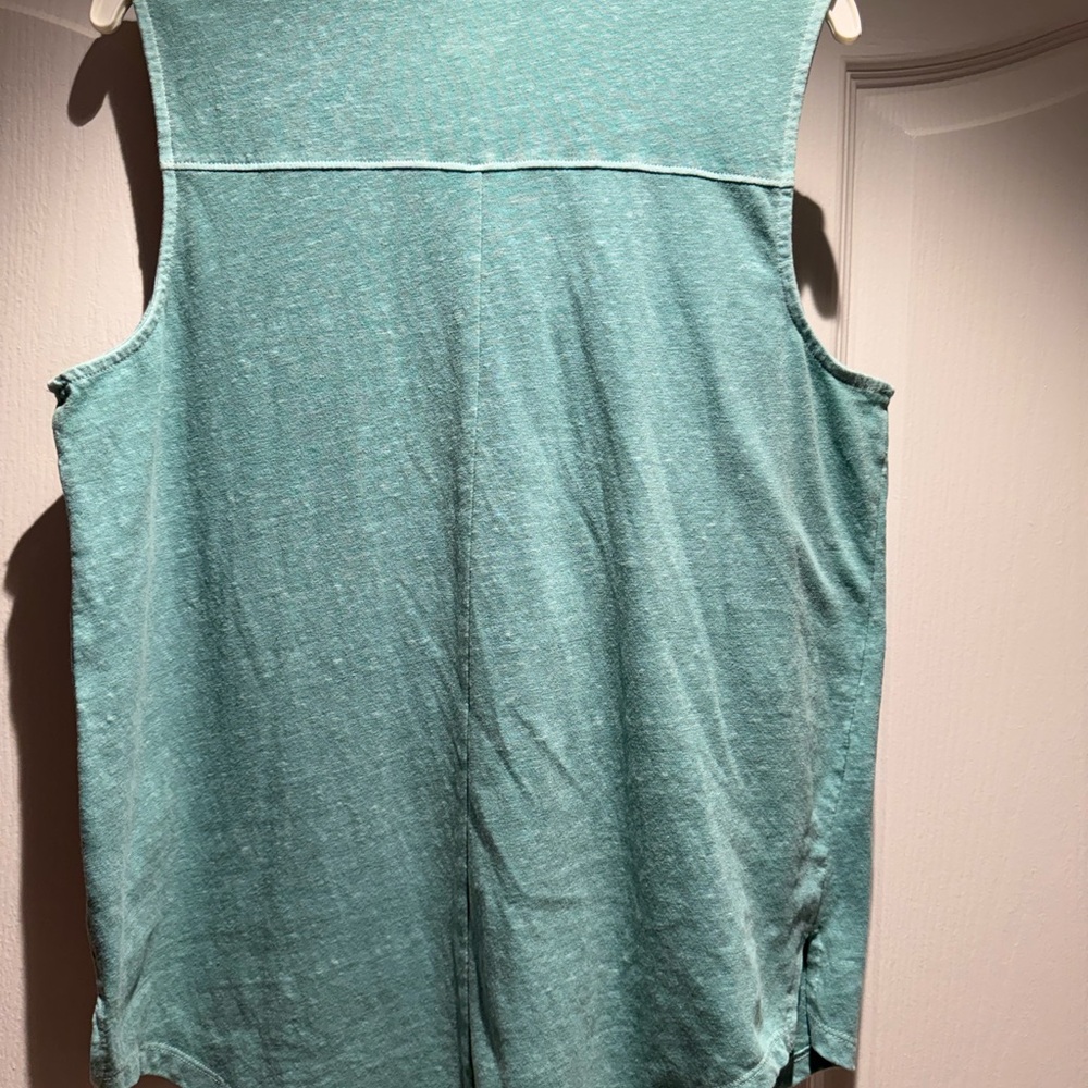 Sonoma Sleeveless Button-Down Shirt - Aqua - Picture 3 of 3